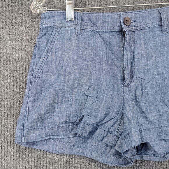 A New Day Womens Chino Shorts Blue Size 2 Slash Pockets Cotton - Picture 6 of 11